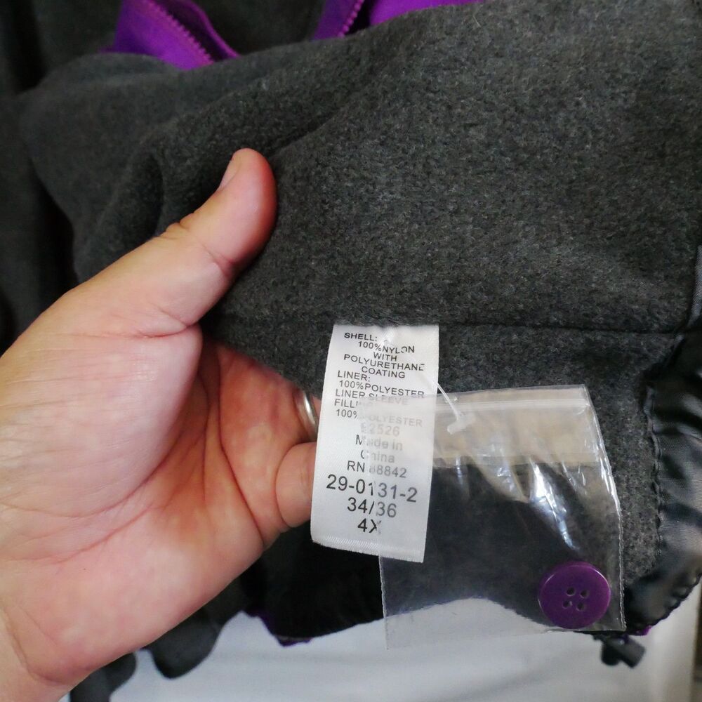 Woman Within Purple Jacket 34/36 4X Front Zip Fleece Lined - Picture 5 of 15